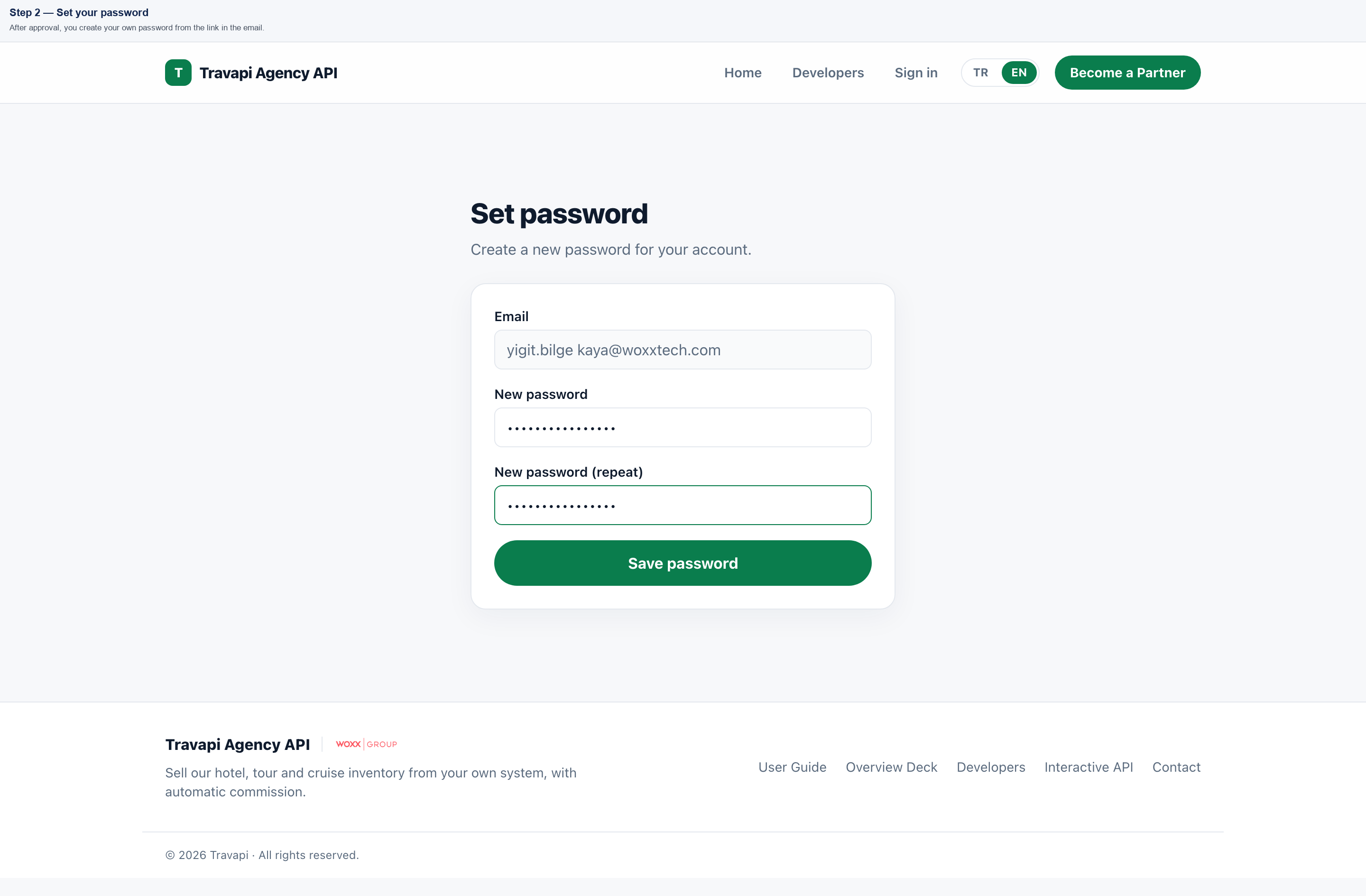 Set password